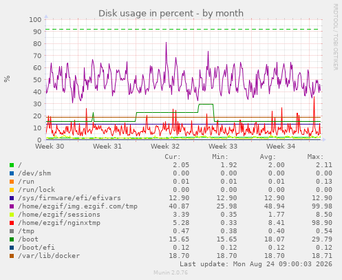 Disk usage in percent
