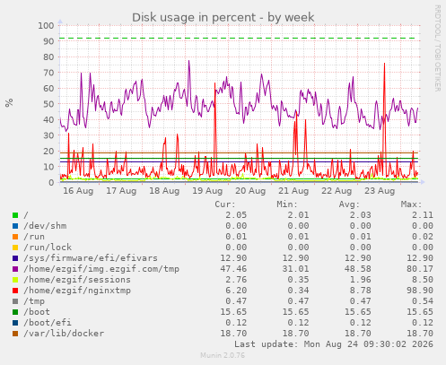 Disk usage in percent