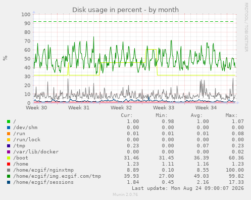Disk usage in percent