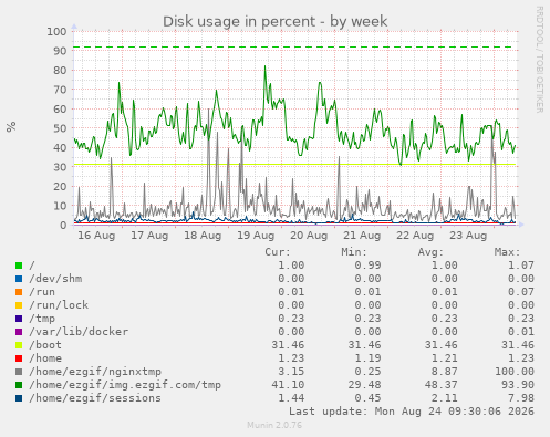 Disk usage in percent