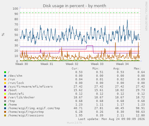 Disk usage in percent