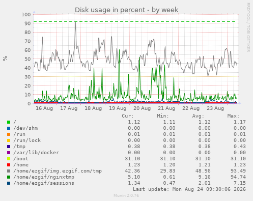 Disk usage in percent