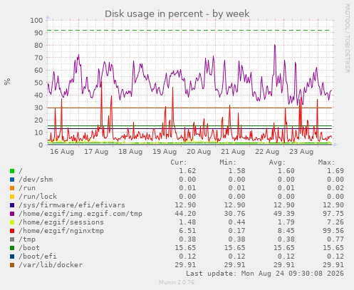 Disk usage in percent