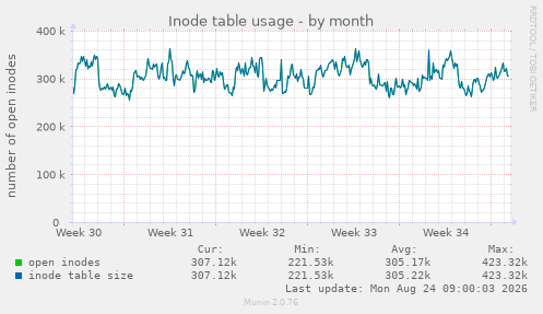Inode table usage
