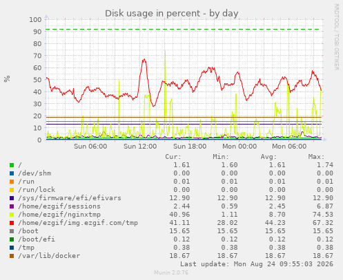 Disk usage in percent