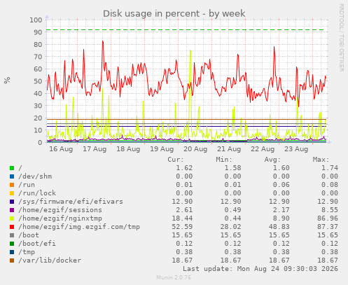 Disk usage in percent