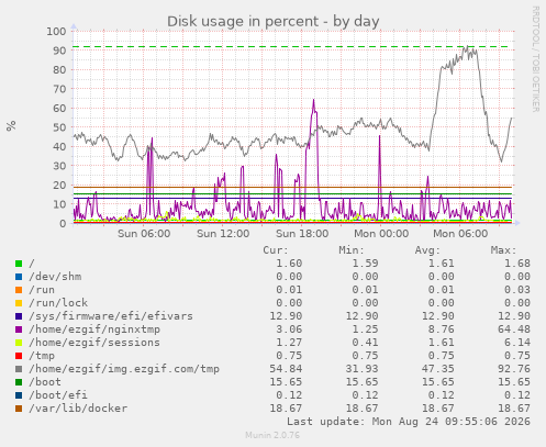 Disk usage in percent