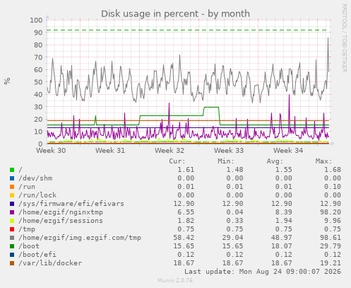 Disk usage in percent