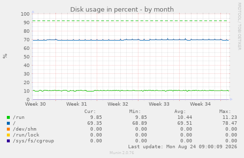 Disk usage in percent